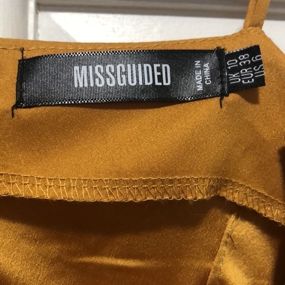 MISSGUIDED Ylw Mustard Mini Dress Sz 6 - Picture 3 of 6